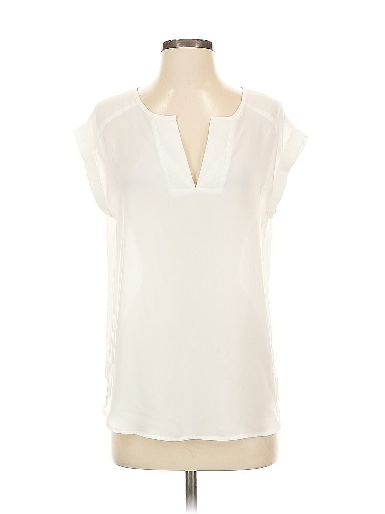 Pre-owned 7th Avenue Design Studio New York & Company Short Sleeve Blouse In White