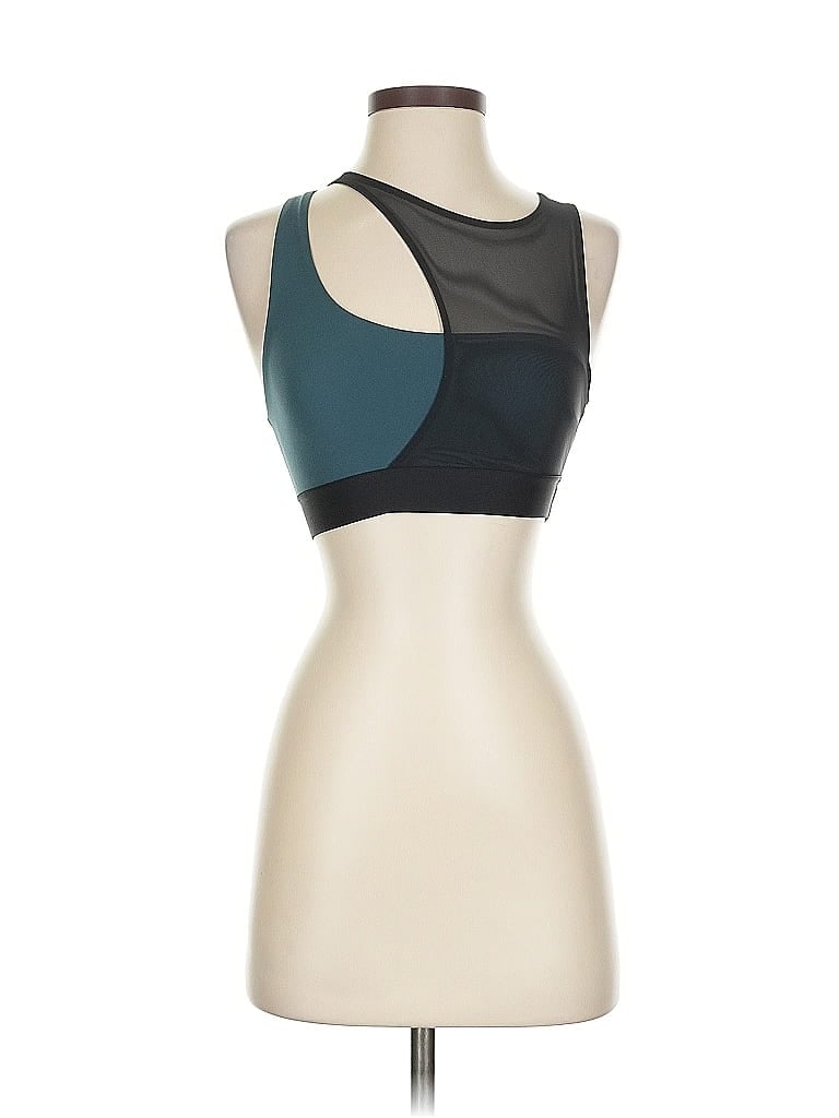 Pre-owned Le Ore Tank Top Teal Strapless Neckline Tops In Blue