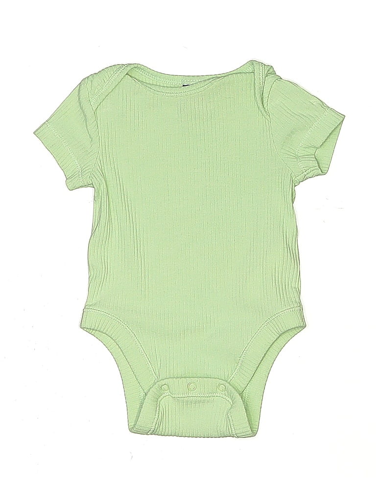 Pre-owned Old Navy Babies' Short Sleeve Onesie In Green