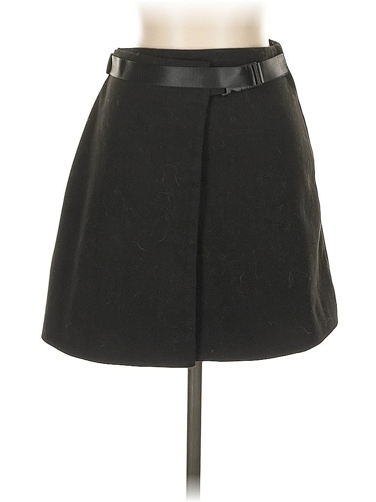 Pre-owned Zara Faux Leather Skirt In Black