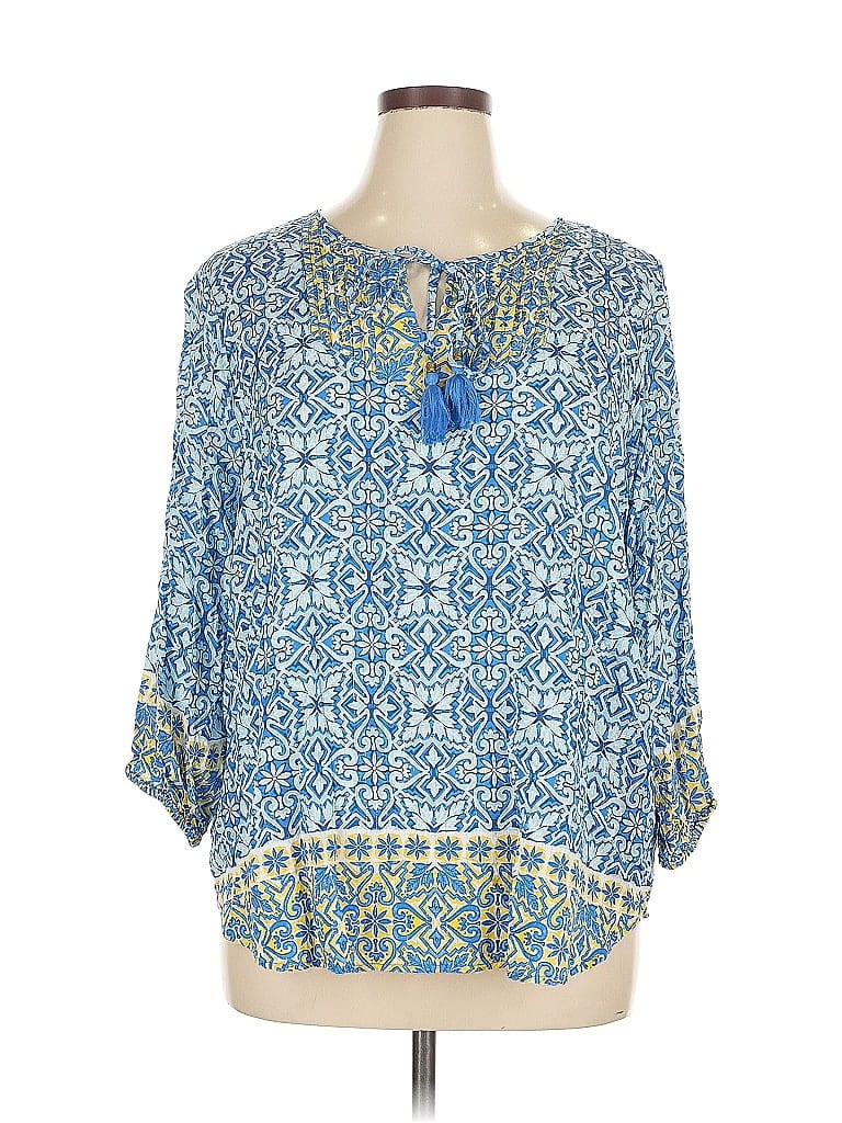 Pre-owned Ruby Rd. 3/4 Sleeve Blouse In Blue