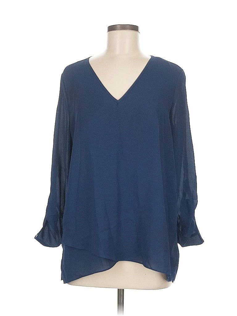 Pre-owned Zac & Rachel 3/4 Sleeve Blouse In Blue