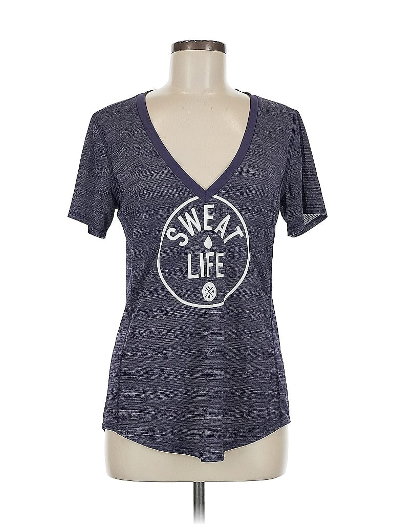 Pre-owned Lululemon Athletica Short Sleeve T-shirt In Blue