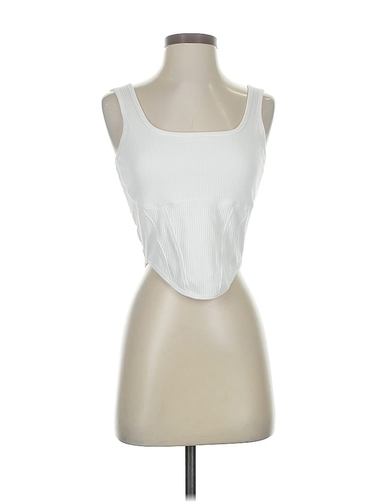 Pre-owned Unbranded Tank Top White Strapless Neckline Tops