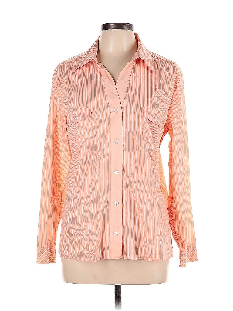 Click to view more detailed imagery on our partner's website Pre-owned Chico's Long Sleeve Button Down Shirt In Orange