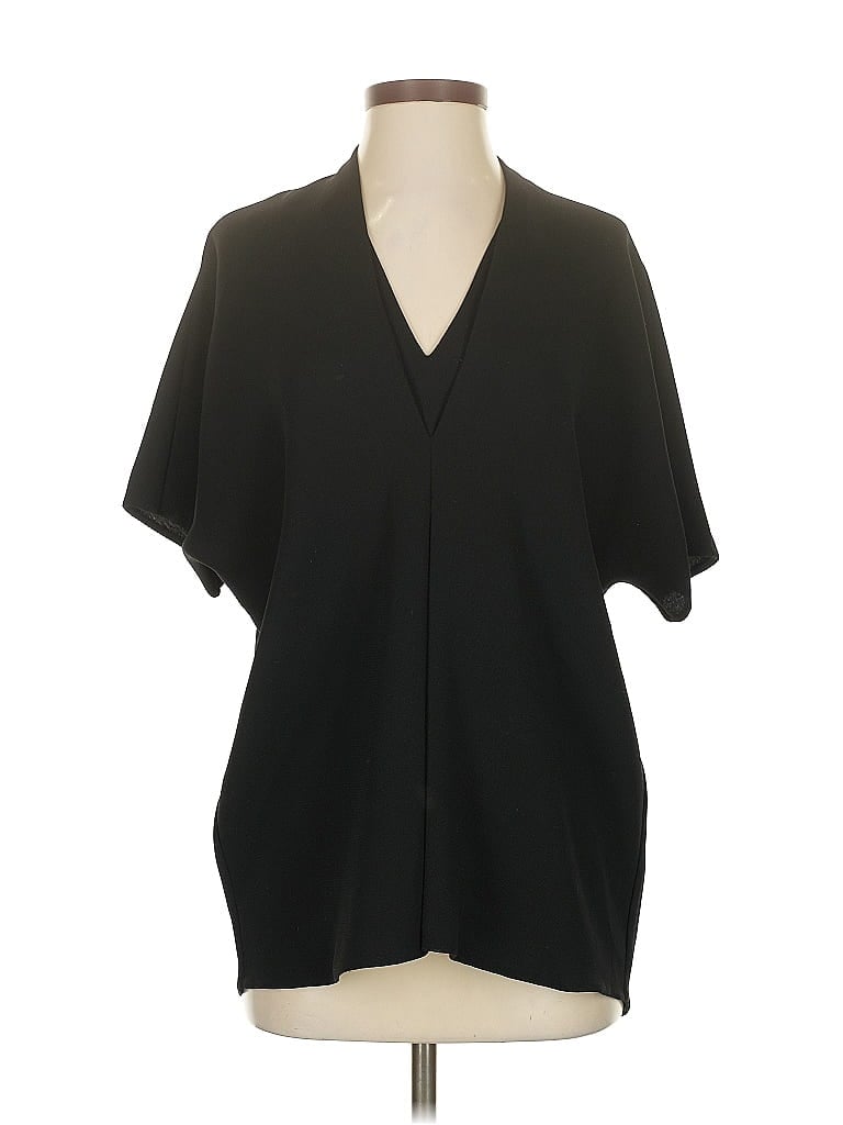 Pre-owned Vince Short Sleeve Blouse In Black