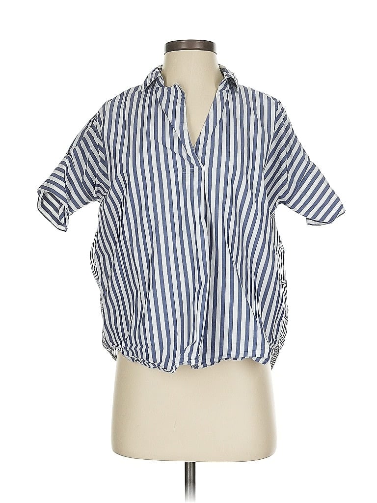 Click to view more detailed imagery on our partner's website Pre-owned Madewell Short Sleeve Blouse In Blue