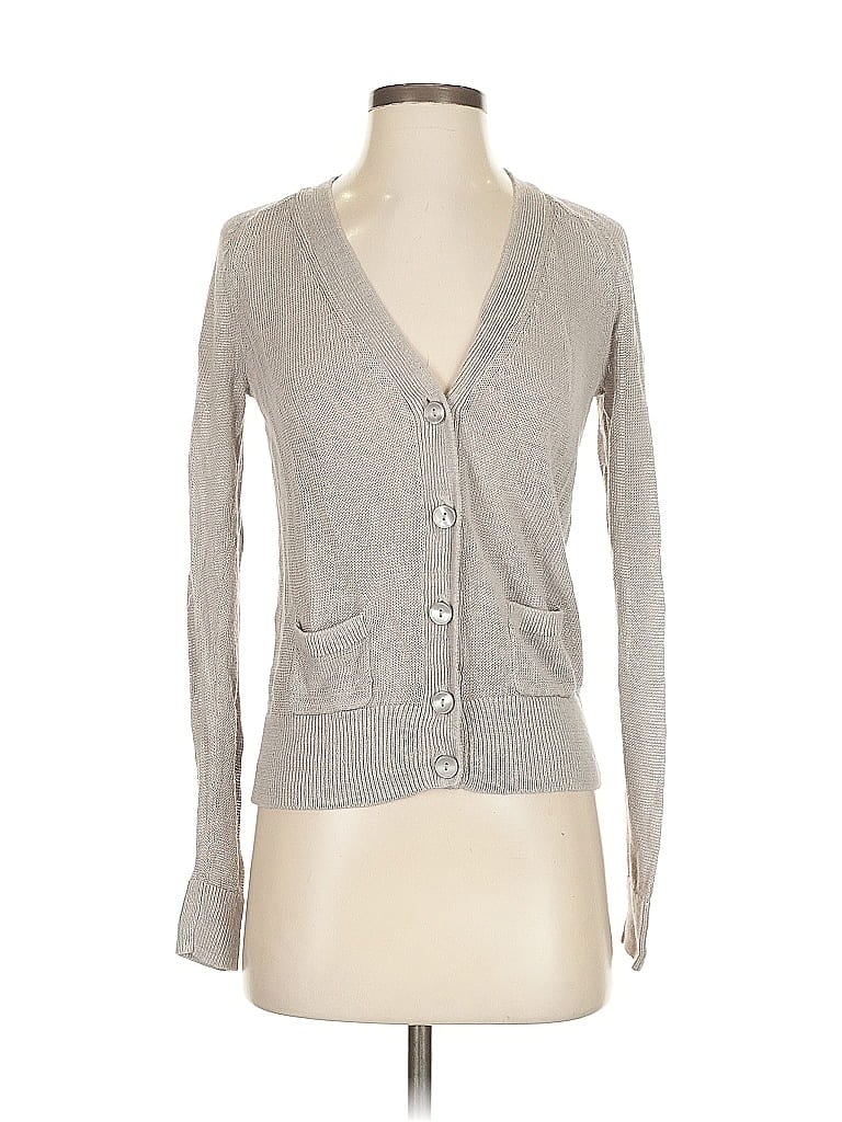 Pre-owned Ann Taylor Loft Cardigan Sweater In Gray