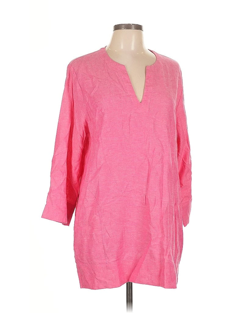 Pre-owned Lands' End 3/4 Sleeve T-shirt In Pink