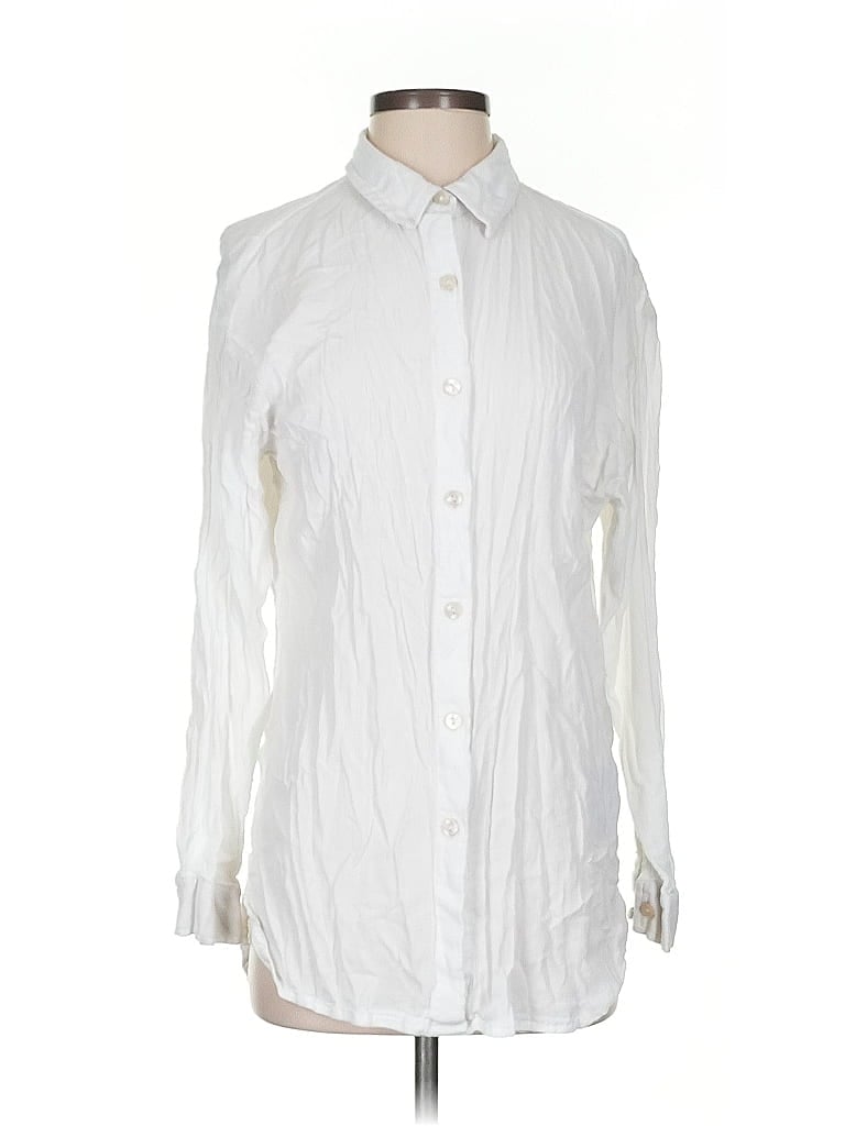 Pre-owned Cotton On Long Sleeve Button Down Shirt In White