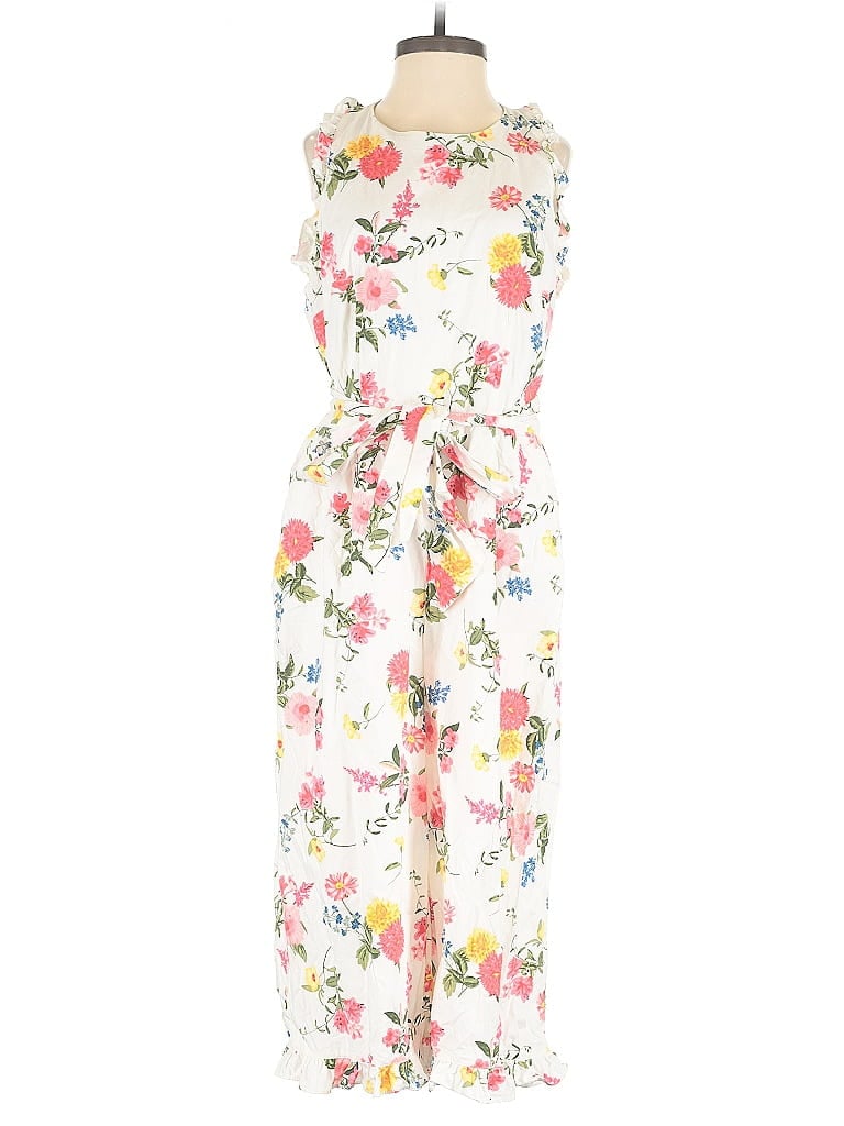 Pre-owned Gal Meets Glam Jumpsuit In White