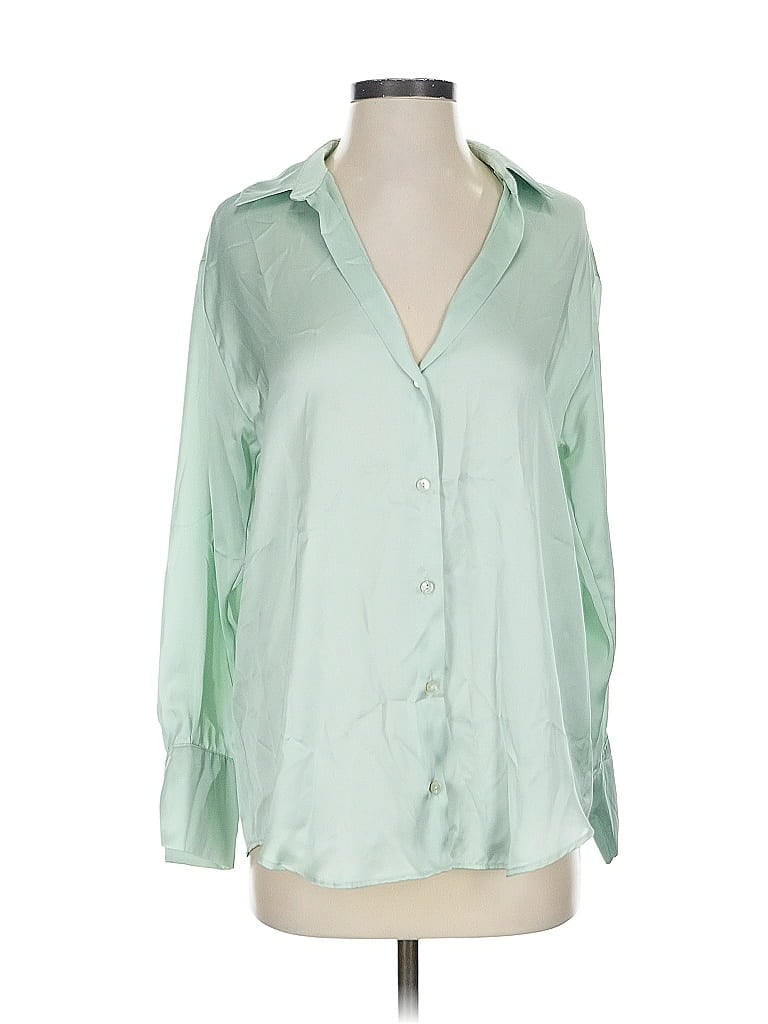Zara Long Sleeve Blouse In Green