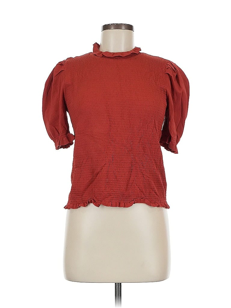 Click to view more detailed imagery on our partner's website Pre-owned Catherine Malandrino Short Sleeve Blouse In Red