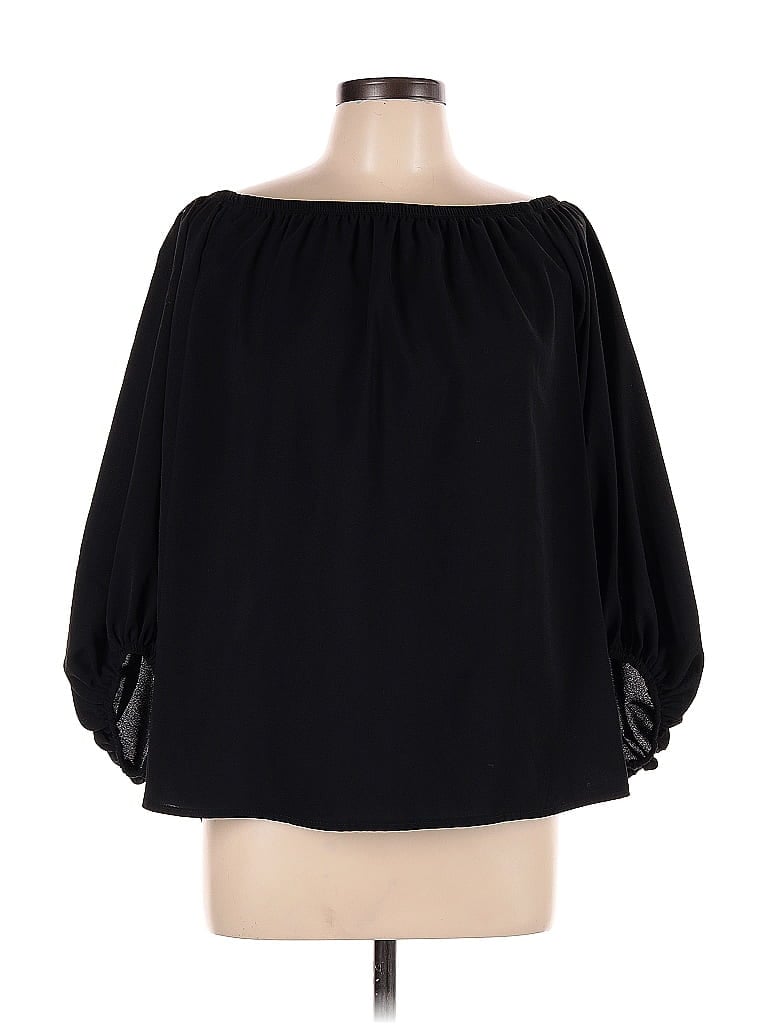 Pre-owned Unbranded 3/4 Sleeve Blouse In Black
