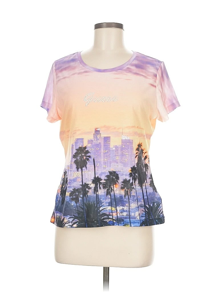 Pre-owned Guess Short Sleeve T-shirt In Purple