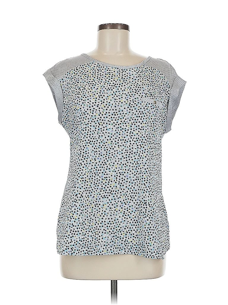 Pre-owned The Limited Short Sleeve Top Silver Square Neckline Tops