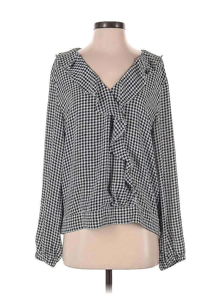 Pre-owned Ann Taylor Loft Outlet Long Sleeve Blouse In Black