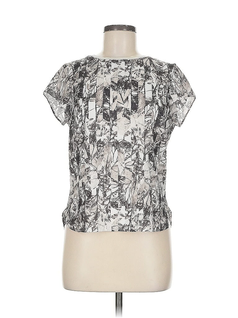 Pre-owned H&m Short Sleeve Blouse In Silver