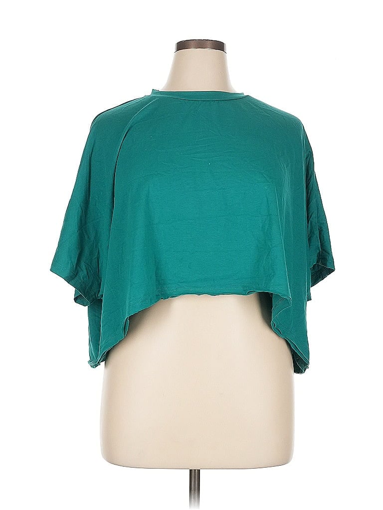 Pre-owned Shein Curve Short Sleeve T-shirt In Blue