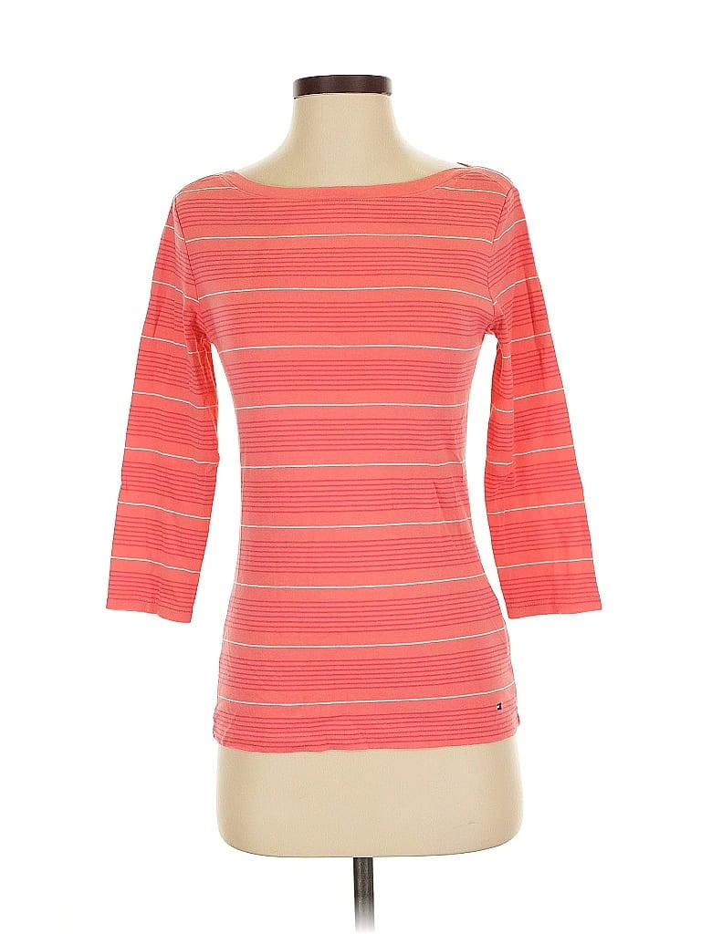 Pre-owned Tommy Hilfiger 3/4 Sleeve T-shirt In Orange