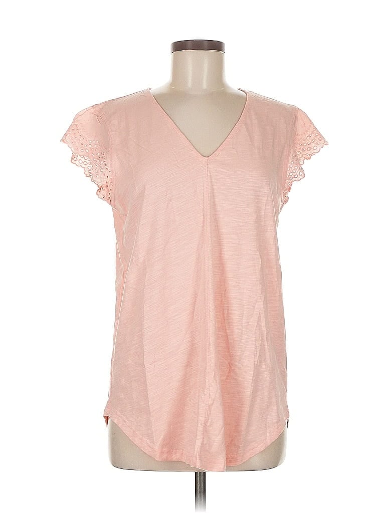 Weekend Suzanne Betro Short Sleeve Top Pink V Neck Tops