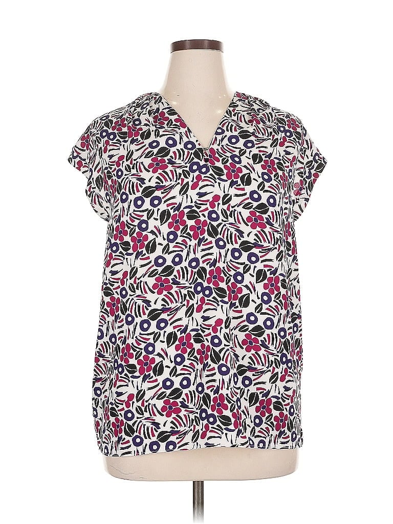 Click to view more detailed imagery on our partner's website Pre-owned Anne Klein Short Sleeve Blouse In Purple