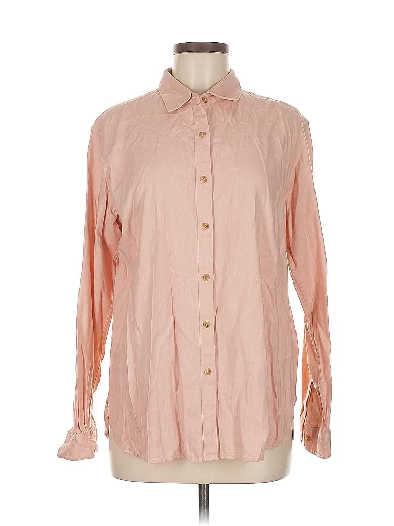Pre-owned Uniqlo Long Sleeve Button Down Shirt In Pink