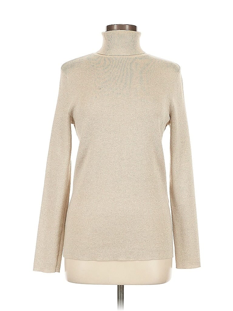 Pre-owned Chico's Turtleneck Sweater In White