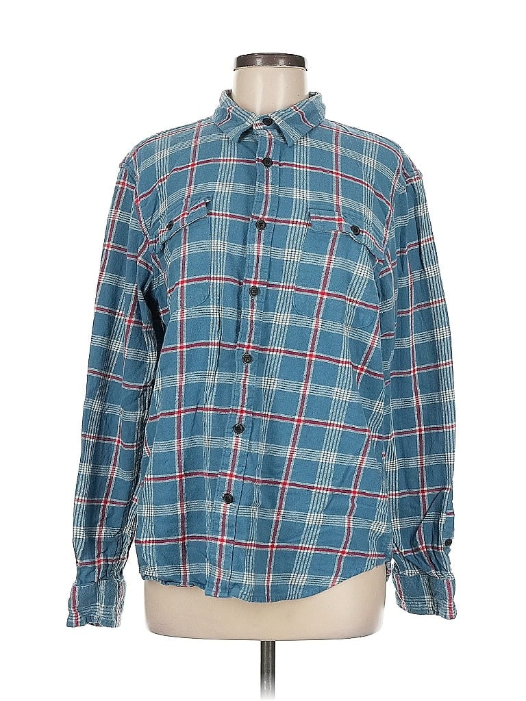 Pre-owned Lucky Brand Long Sleeve Button Down Shirt In Blue