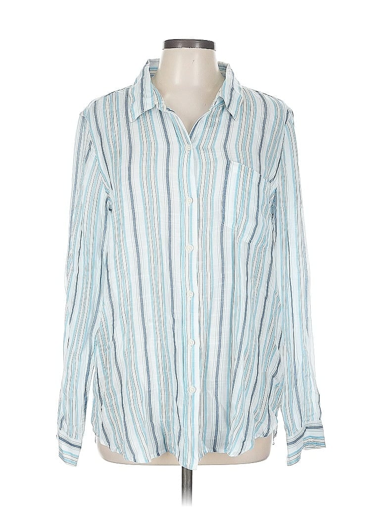 Pre-owned Lucky Brand Long Sleeve Button Down Shirt In Blue