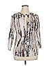 Logo Layers Silver 3/4 Sleeve Blouse Size XL - photo 1