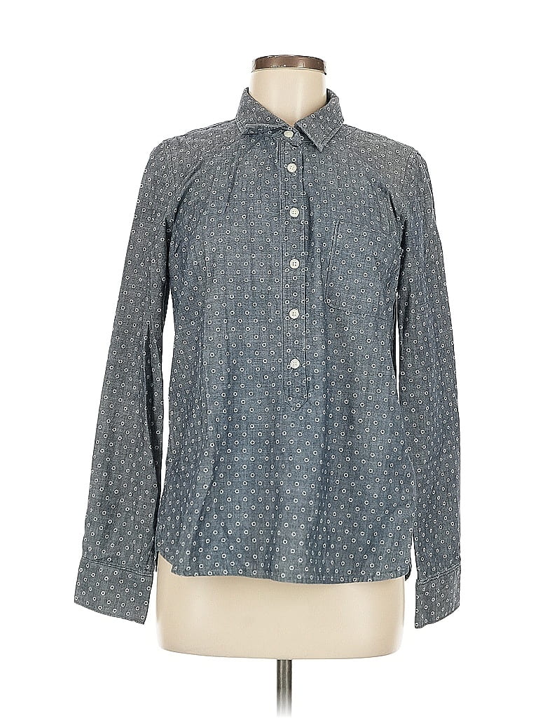 Pre-owned J.crew Factory Store Long Sleeve Button Down Shirt In Blue