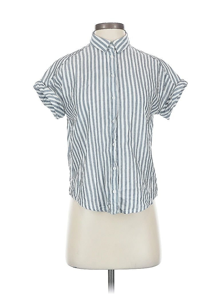 Pre-owned Banana Republic Short Sleeve Blouse In Blue