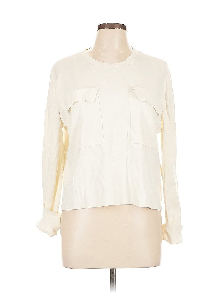Pre-owned Reiss Long Sleeve Blouse In White