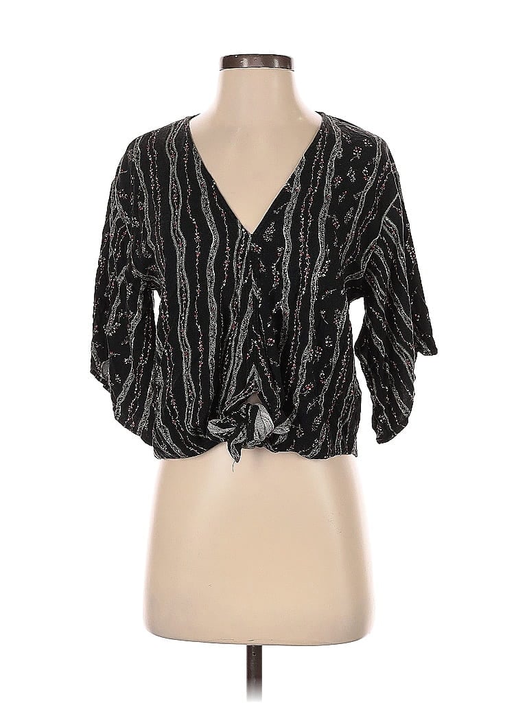 Pre-owned Lovestitch 3/4 Sleeve Blouse In Black