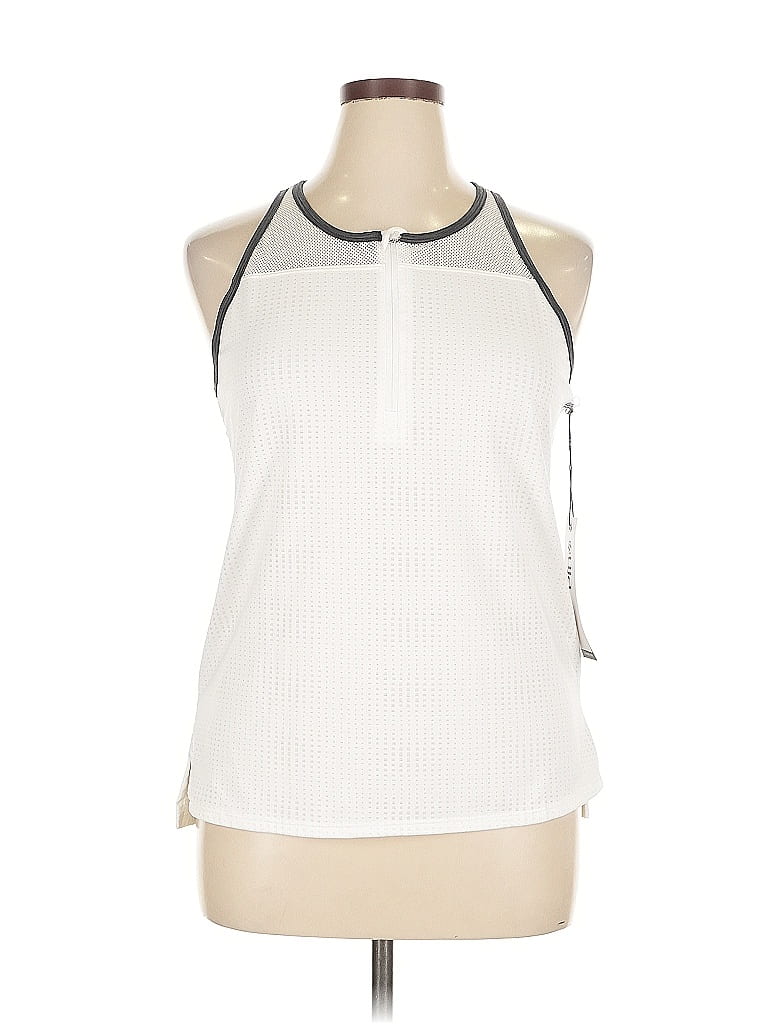 Click to view more detailed imagery on our partner's website Pre-owned Lija Tank Top White Halter Neckline Tops