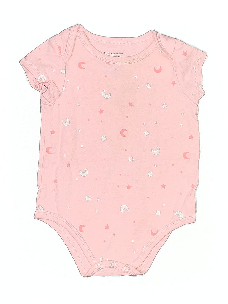 Pre-owned First Impressions Kids' Short Sleeve Onesie In Pink