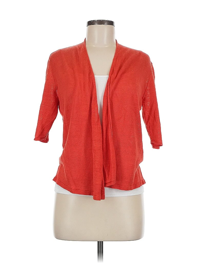 Pre-owned Eileen Fisher Cardigan Sweater In Orange