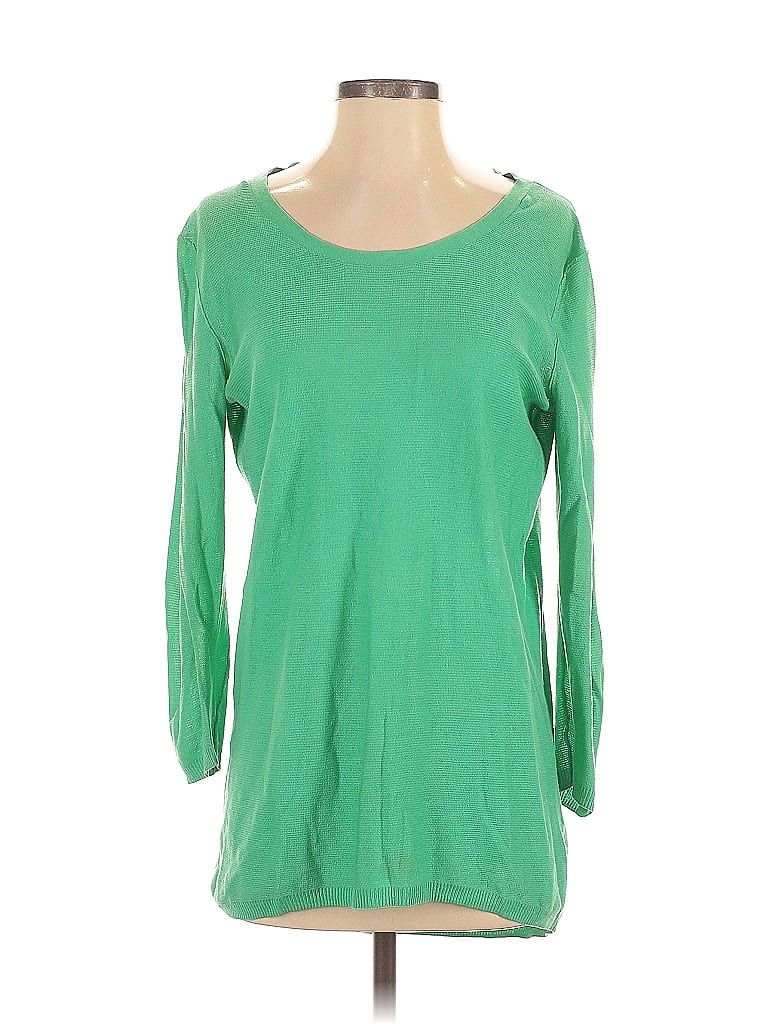 Pre-owned Assorted Brands Silk Pullover Sweater In Green