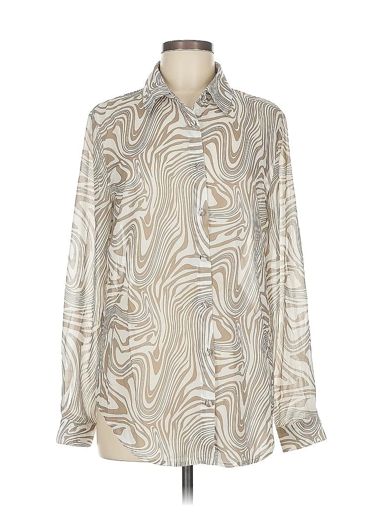 Pre-owned Princess Polly Long Sleeve Blouse In White