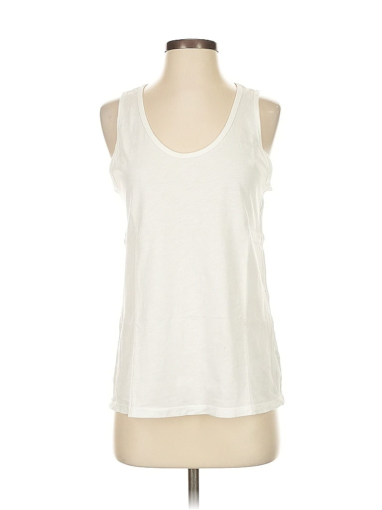 Pre-owned Athleta Sleeveless T-shirt In White