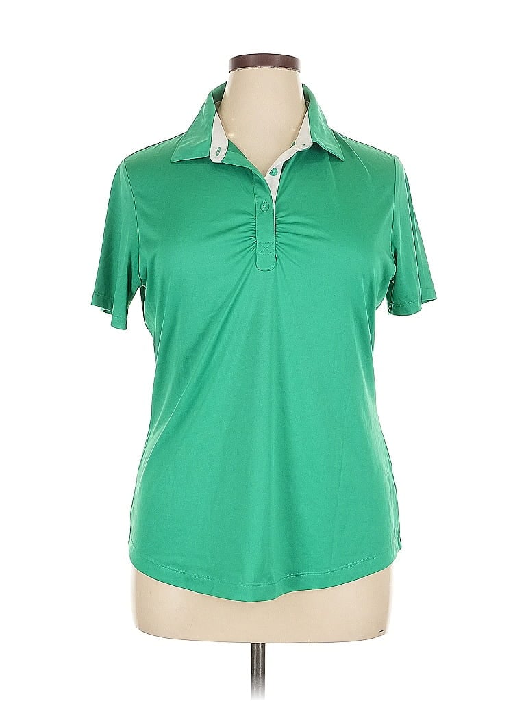 Pre-owned Cutter & Buck Short Sleeve Polo Shirt In Green