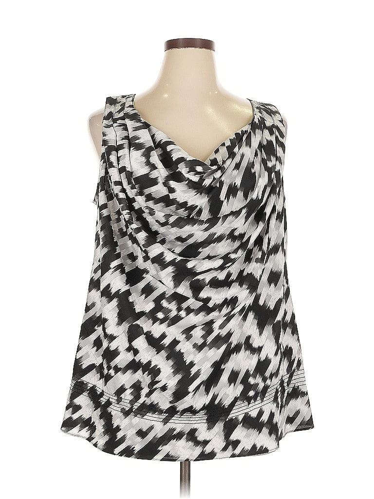 Pre-owned Milano Tank Top Silver Strapless Neckline Tops