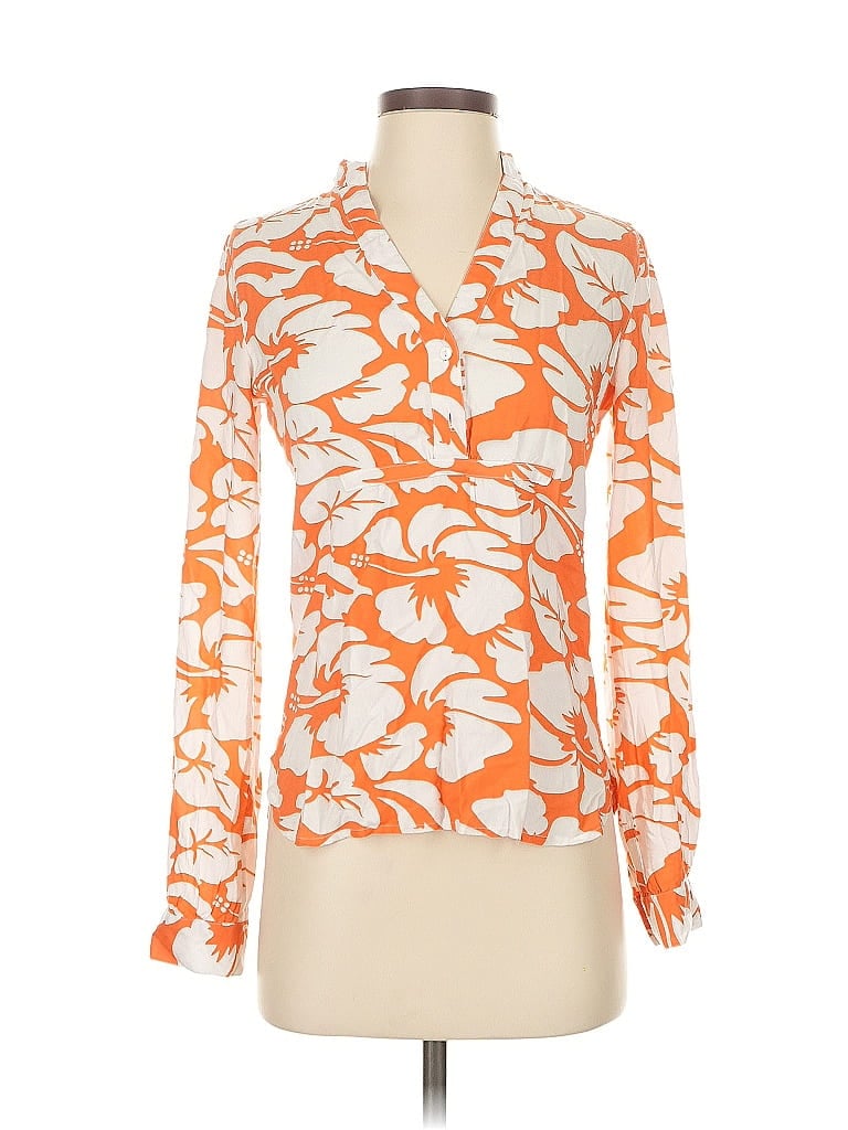 Click to view more detailed imagery on our partner's website Pre-owned Carve Designs Long Sleeve Blouse In Orange