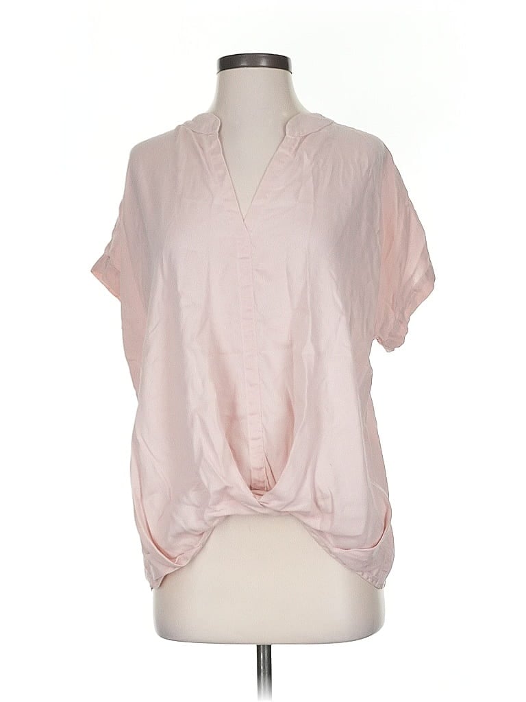 Pre-owned Amour Vert Short Sleeve Blouse In Pink