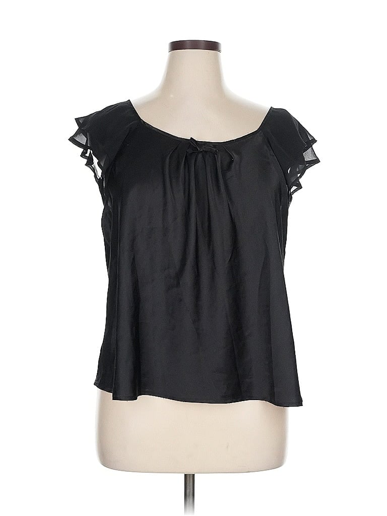 Pre-owned Oscar By Oscar De La Renta Short Sleeve Blouse In Black