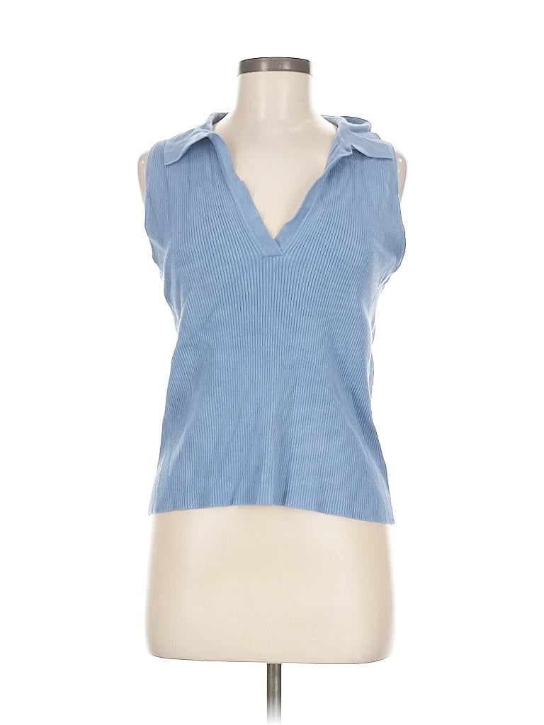 Pre-owned H By Halston Sleeveless Blouse In Blue