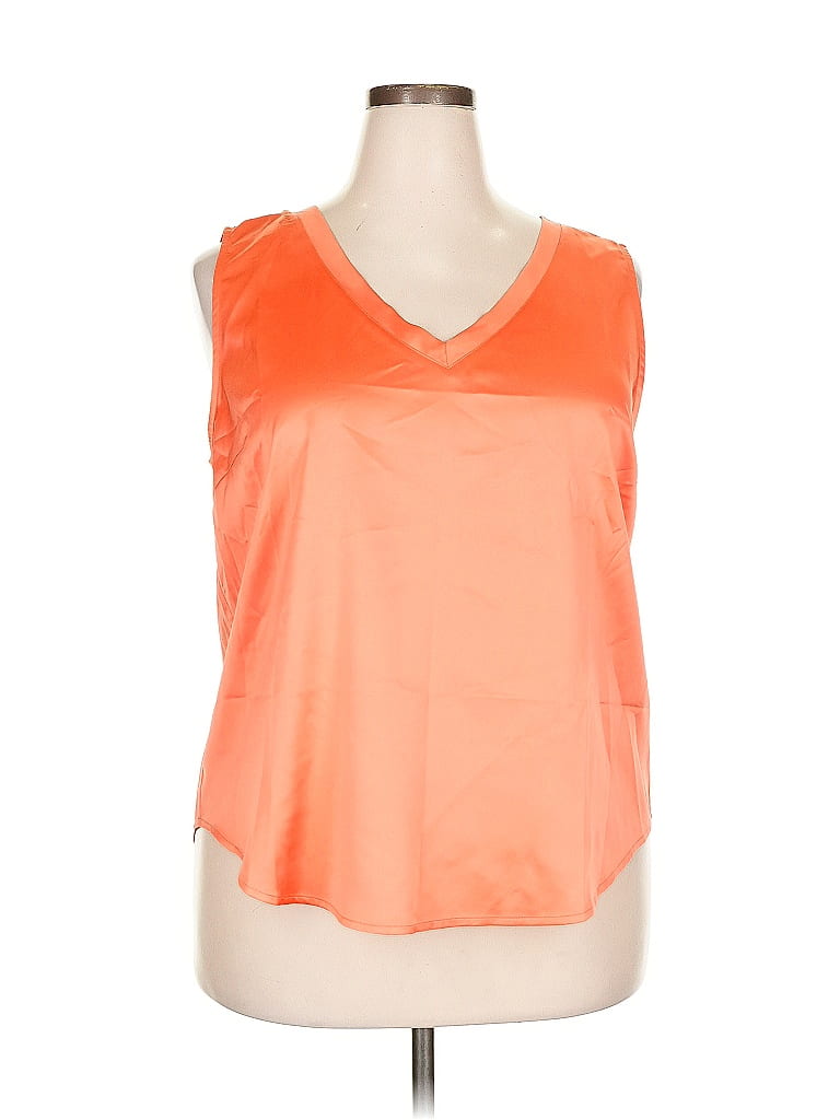 Pre-owned Assorted Brands Sleeveless Blouse In Orange