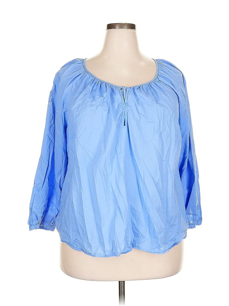 Pre-owned Universal Thread 3/4 Sleeve Blouse In Blue