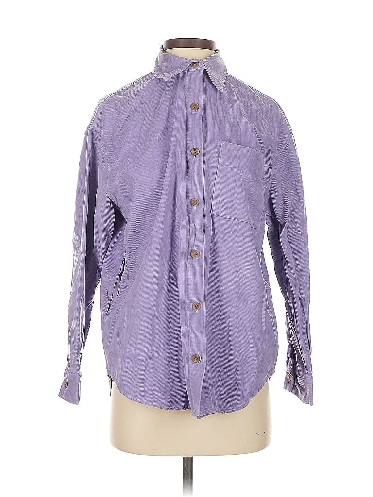 Pre-owned Wild Fable Long Sleeve Button Down Shirt In Purple